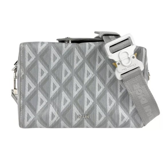 Auth Dior Crossbody Shoulder Bag Gray PVC/Leather/Silvertone - z4214 - Picture 1 of 16